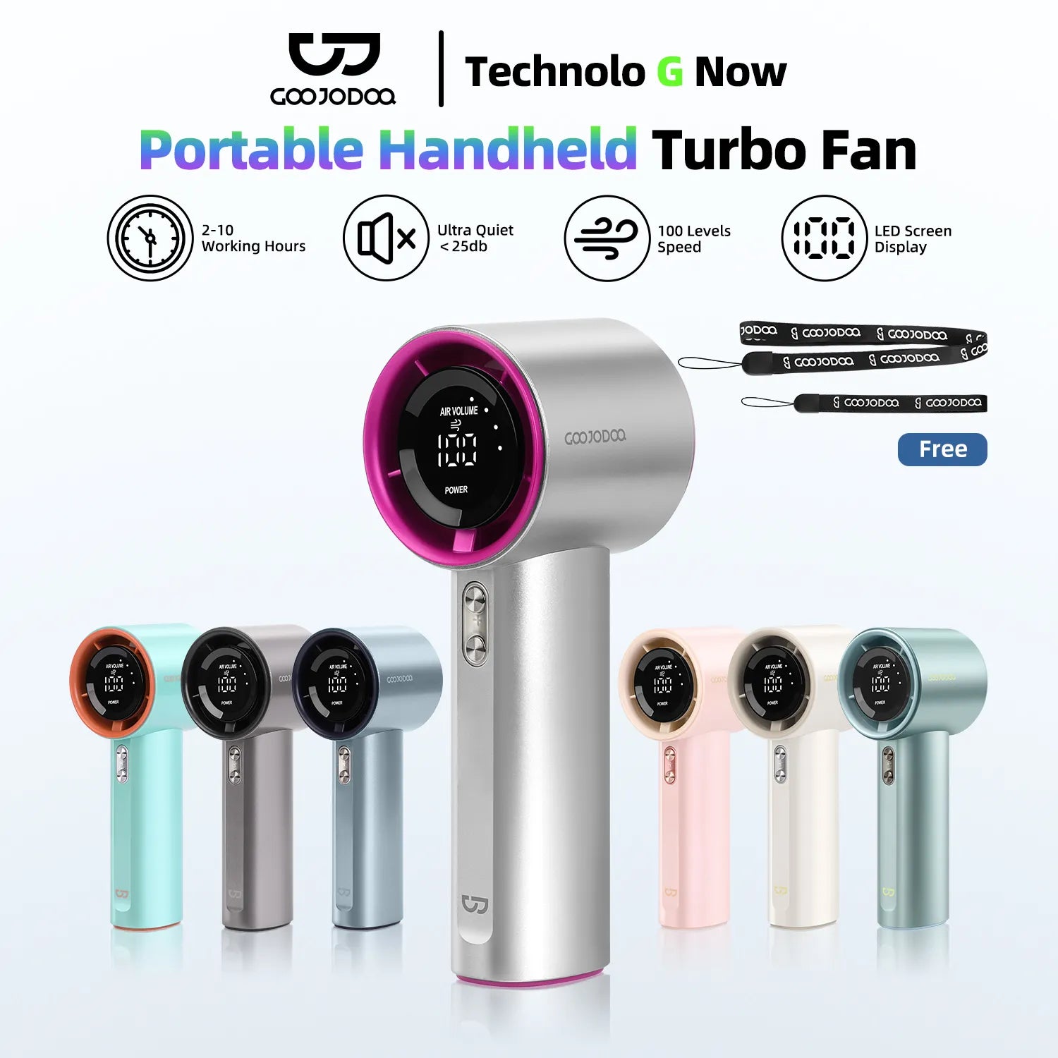 GOOJODOQ High Speed Handheld Fan GFS001