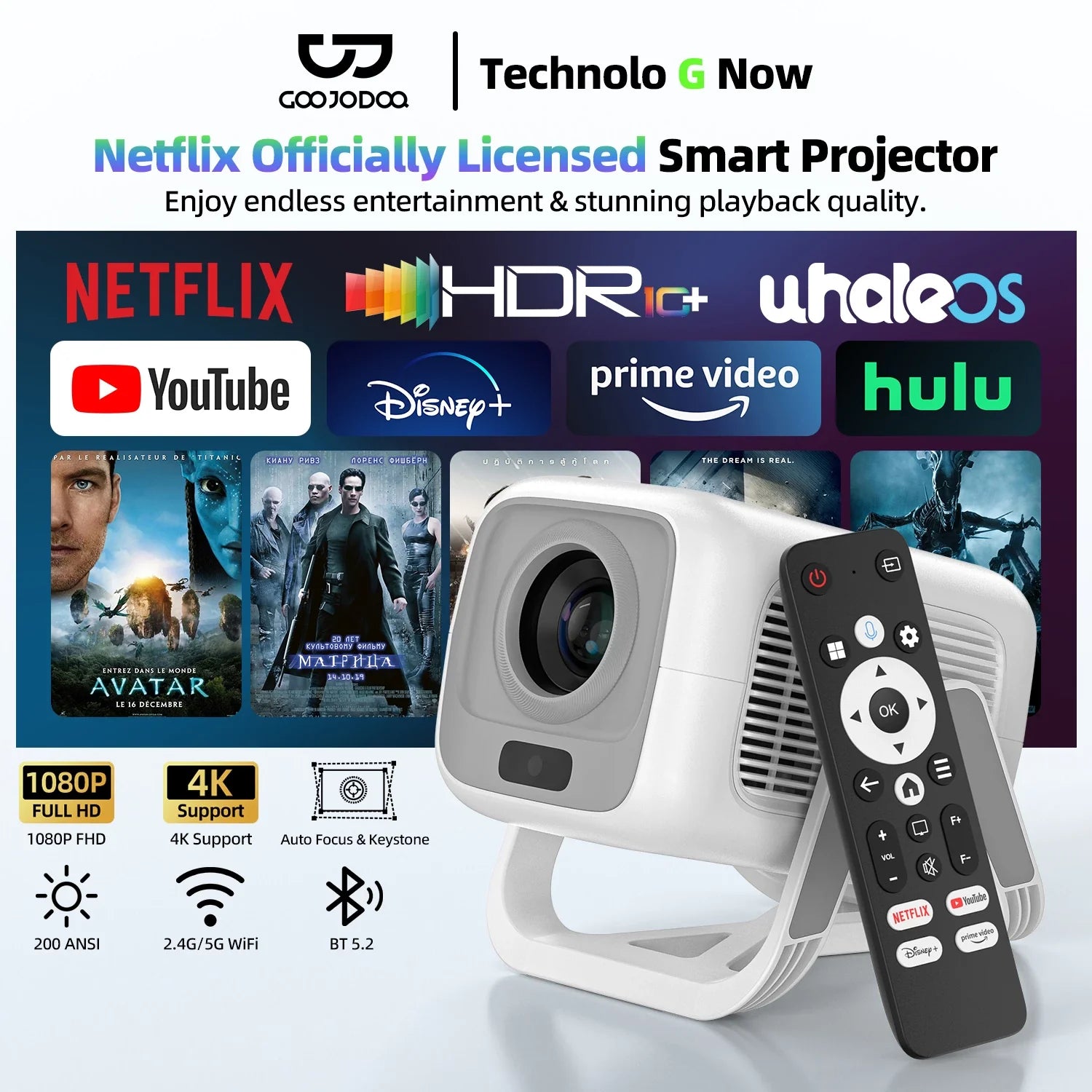 GOOJODOQ Projector AC1066